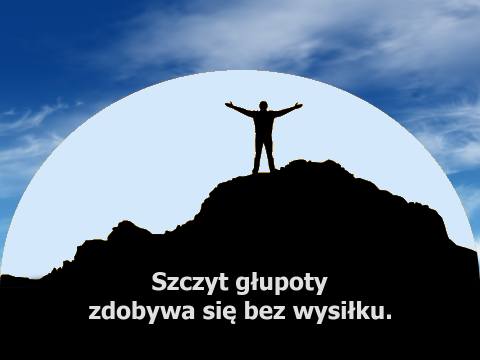 Szczyt głupoty zdobywa się bez wysiłku.