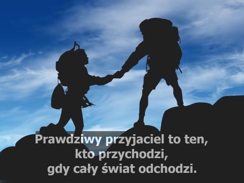 Prawdziwy przyjaciel to ten, kto przychodzi, gdy cały świat odchodzi.