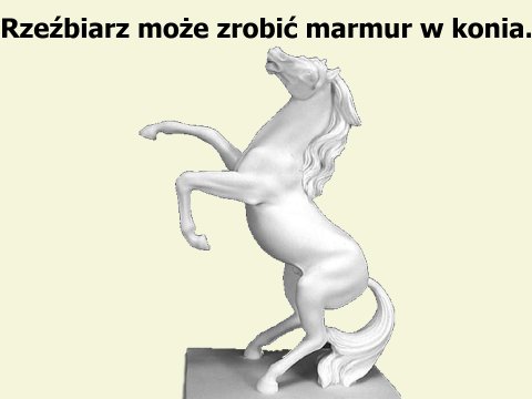 Rzeźbiarz może zrobić marmur w konia